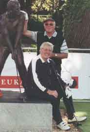 Posing beside the first tee at Wentworth in The Captains Cup 2002